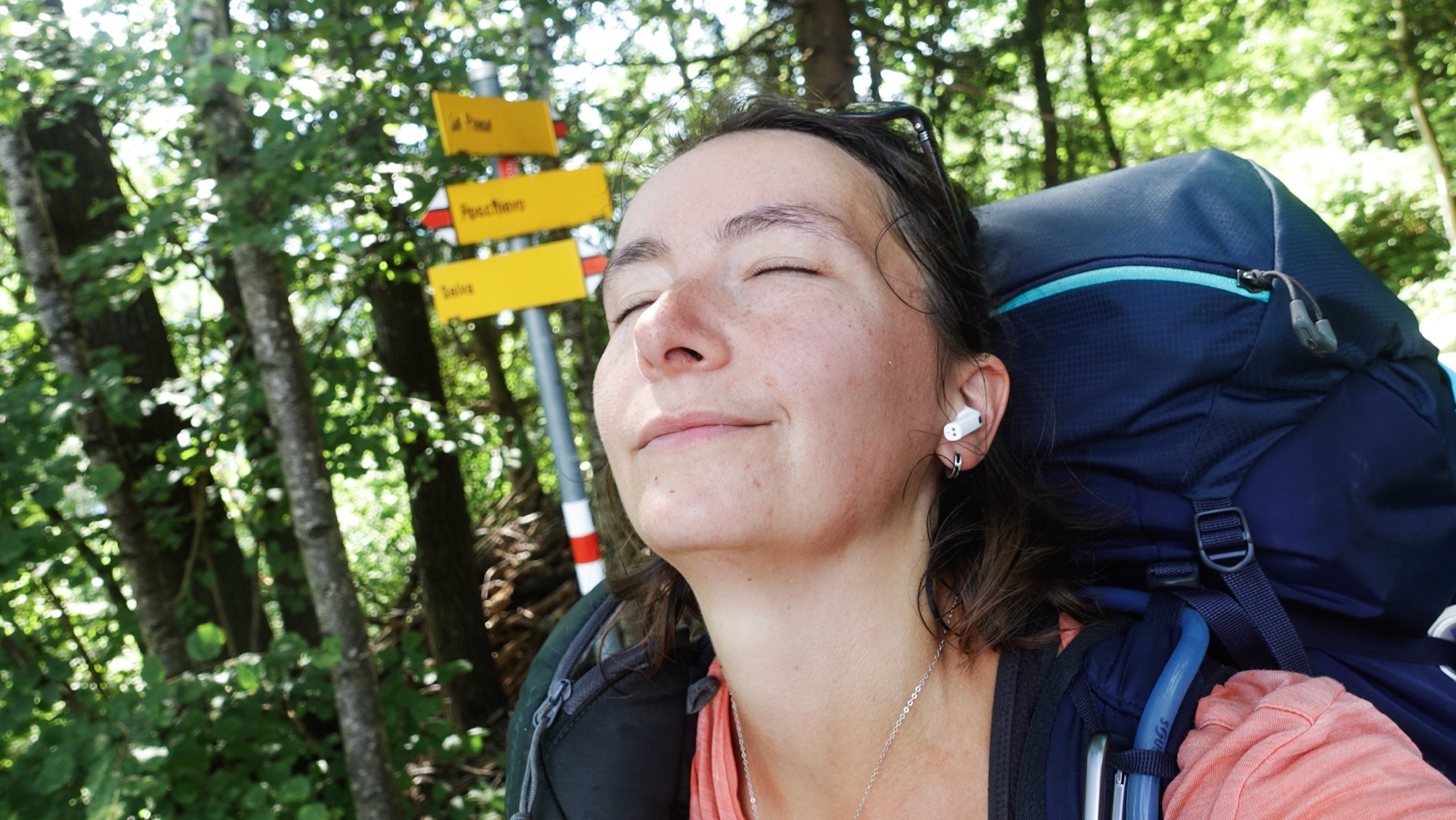 Erleichterung nach meinem Weg durch das Unterholz