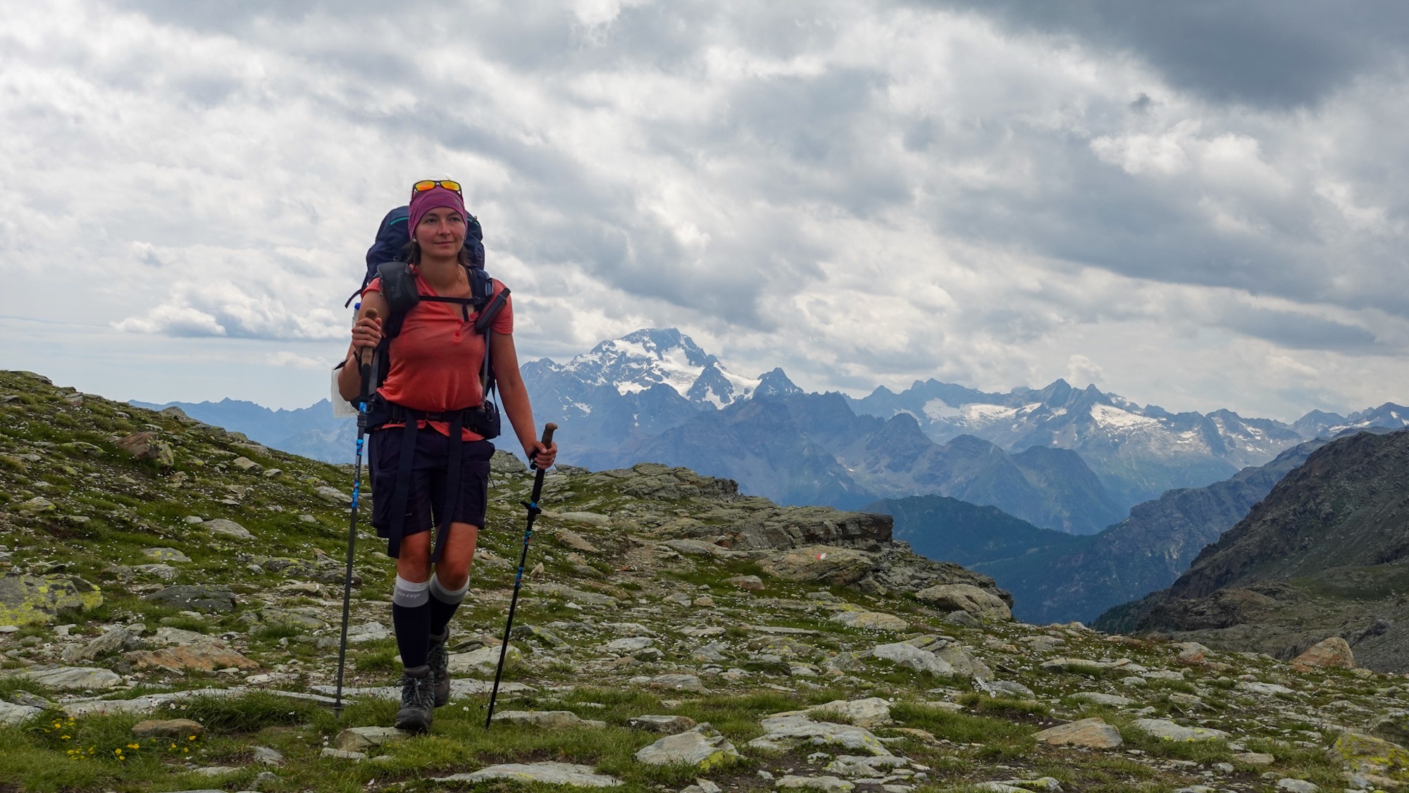 Im Hintergrund der Monte Disgrazia