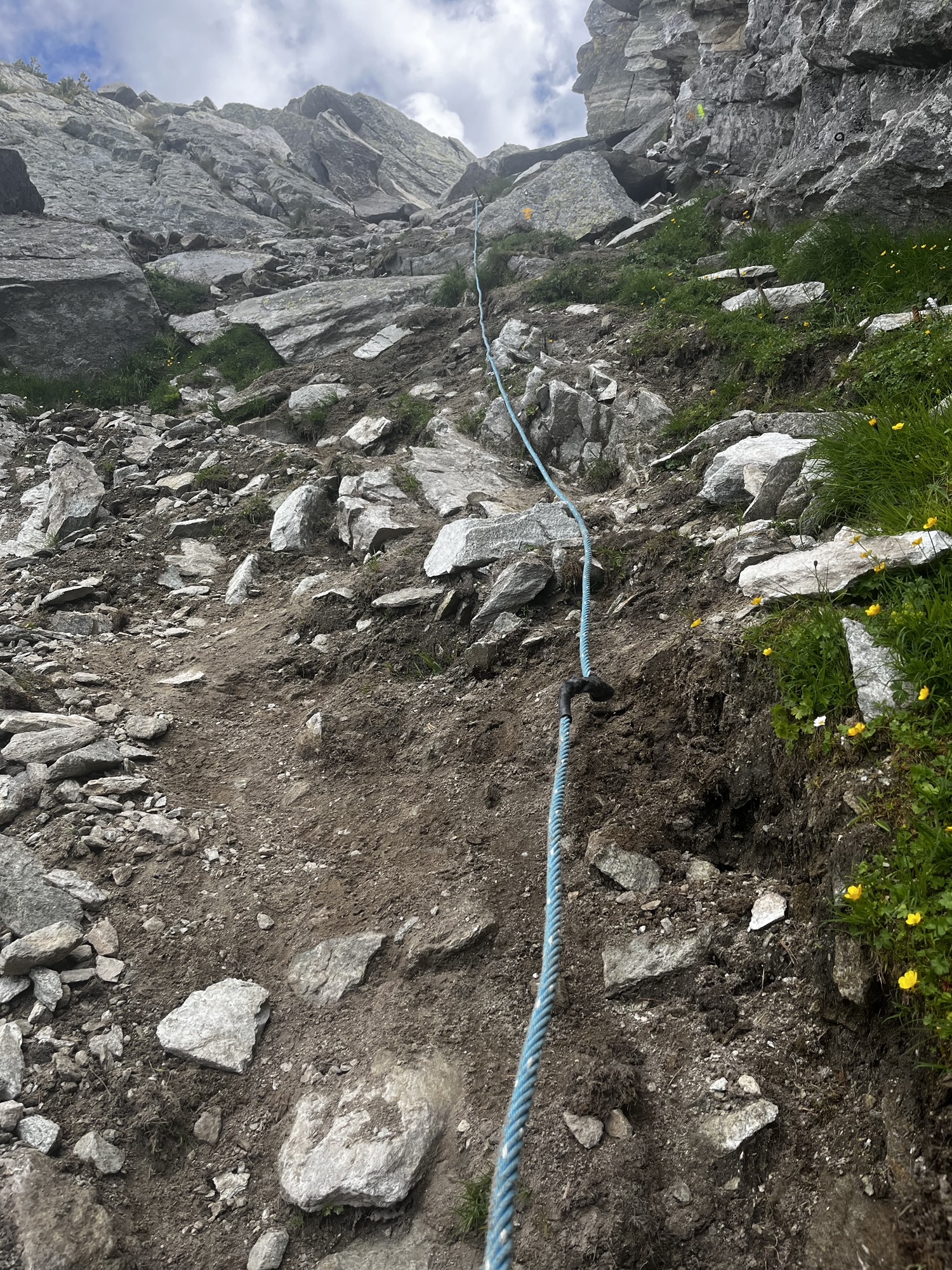 Seilversicherung am Berg