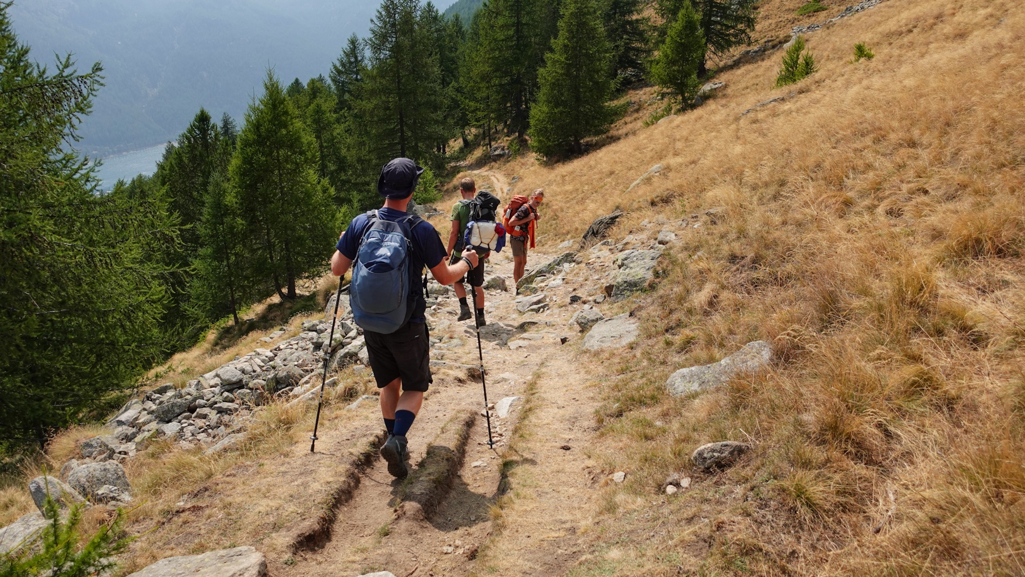 Drei Wanderer nach Ceresole Reale