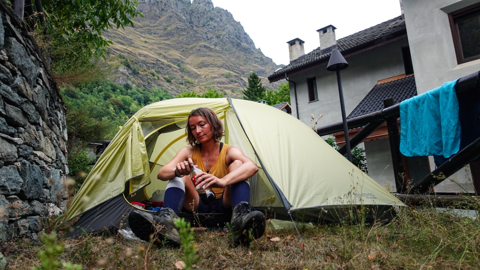 Erschöpfte Wanderin