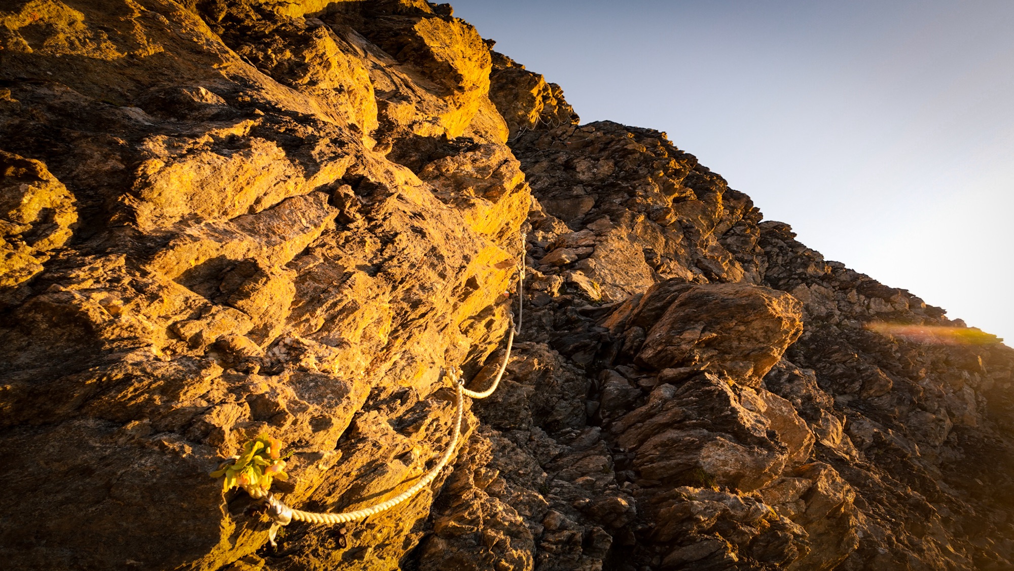 Seilversicherungen am Rocciamelone