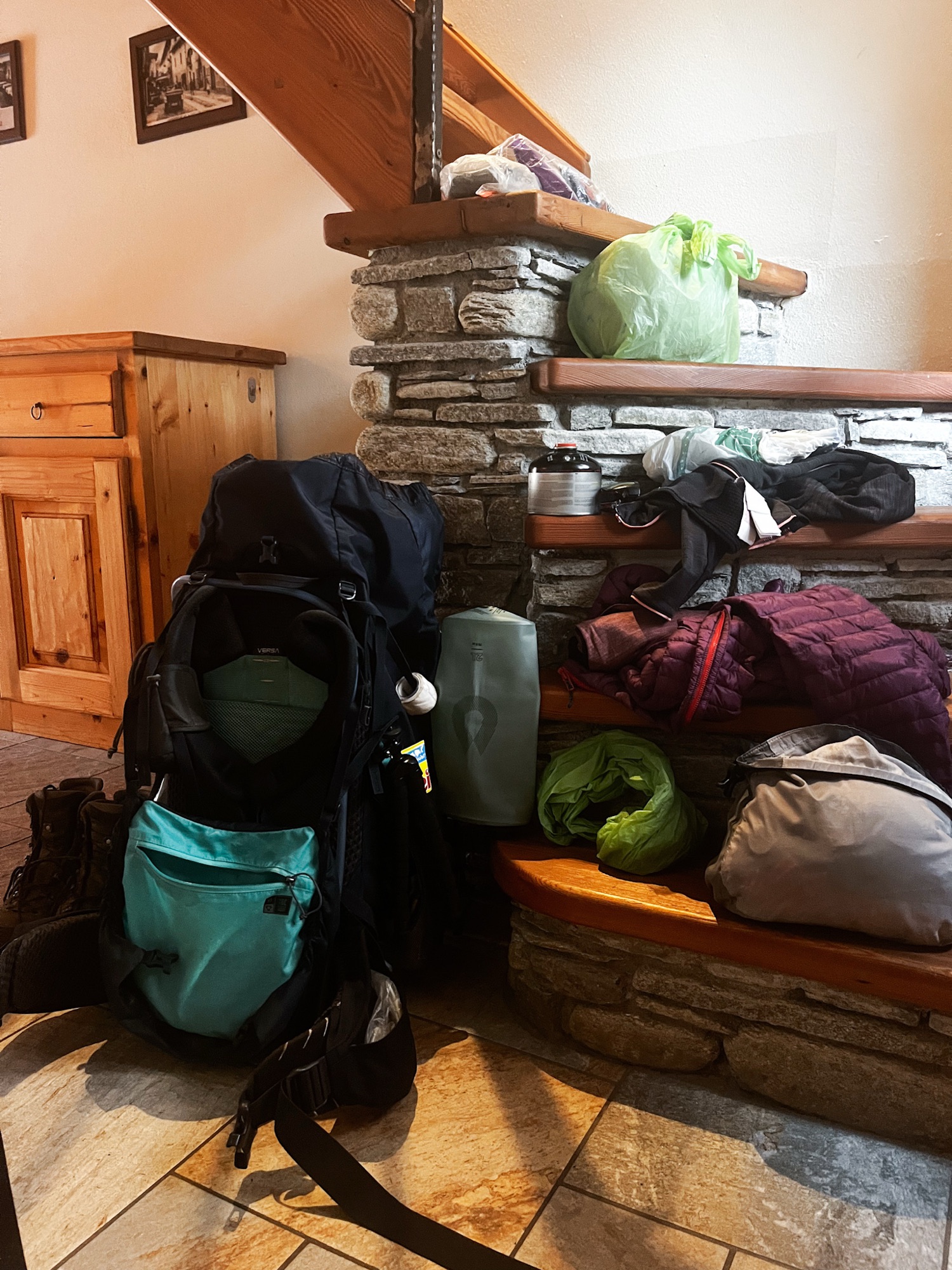 Wanderrucksack Treppe