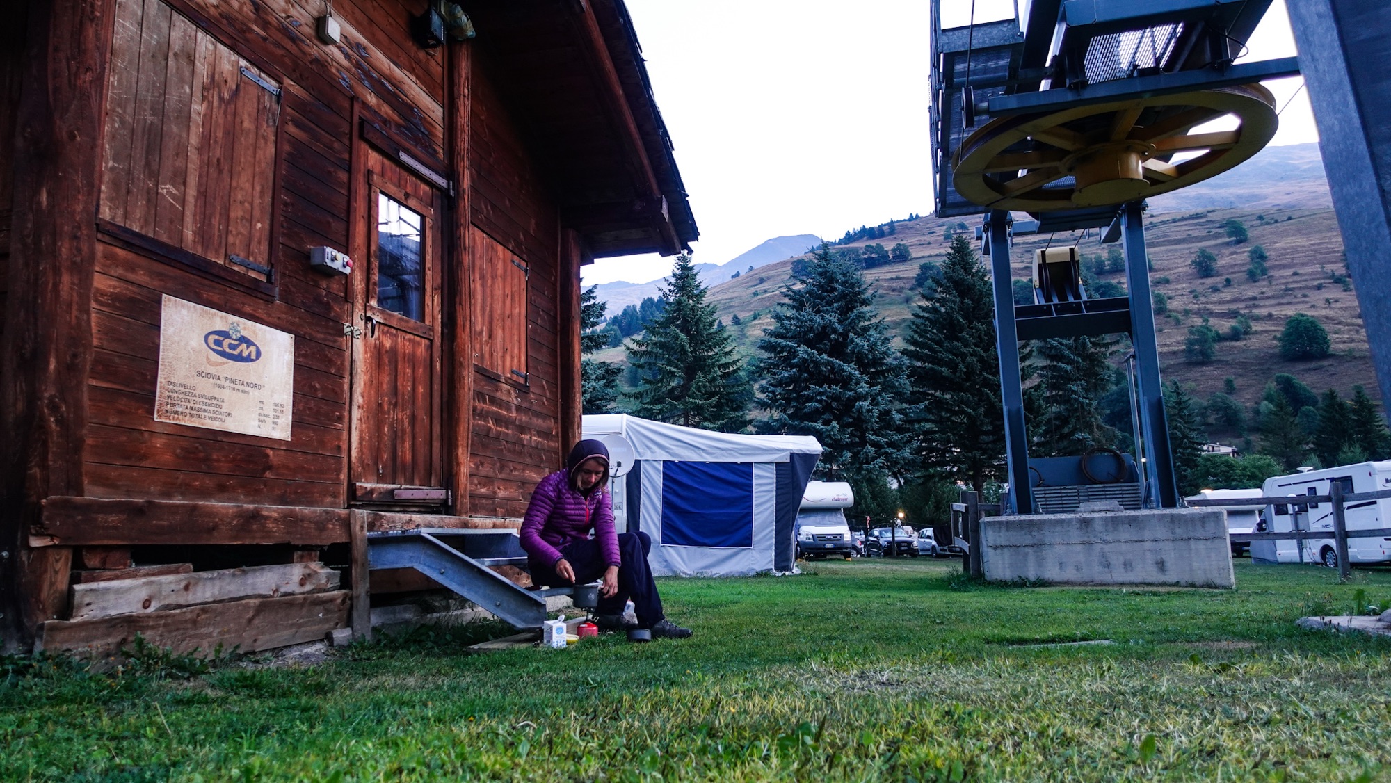 Frühstück am Skilift